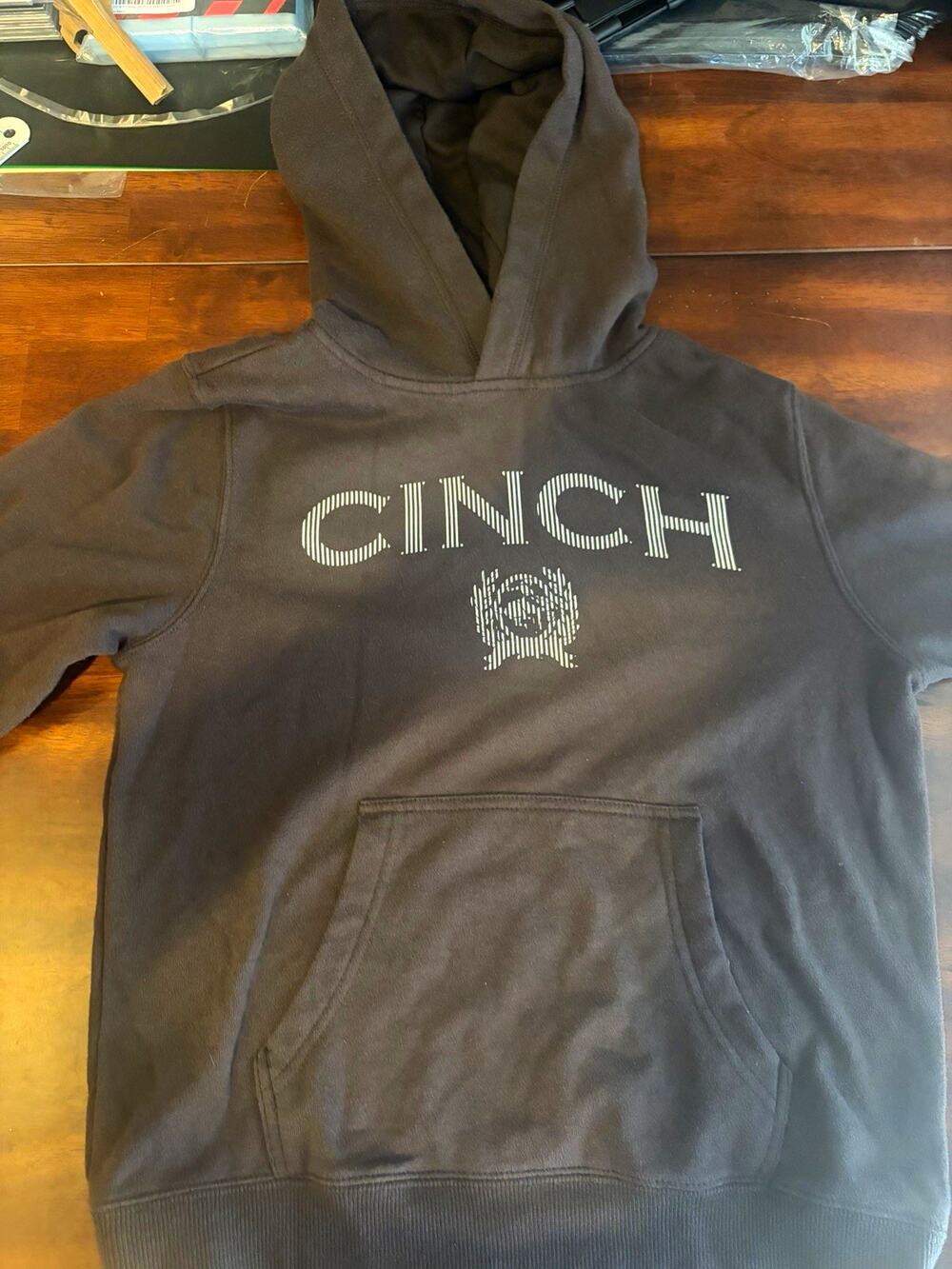 Cinch Hoodie Mens Medium Brown Pullover Western Sweatshirt W/ Cinch Logo